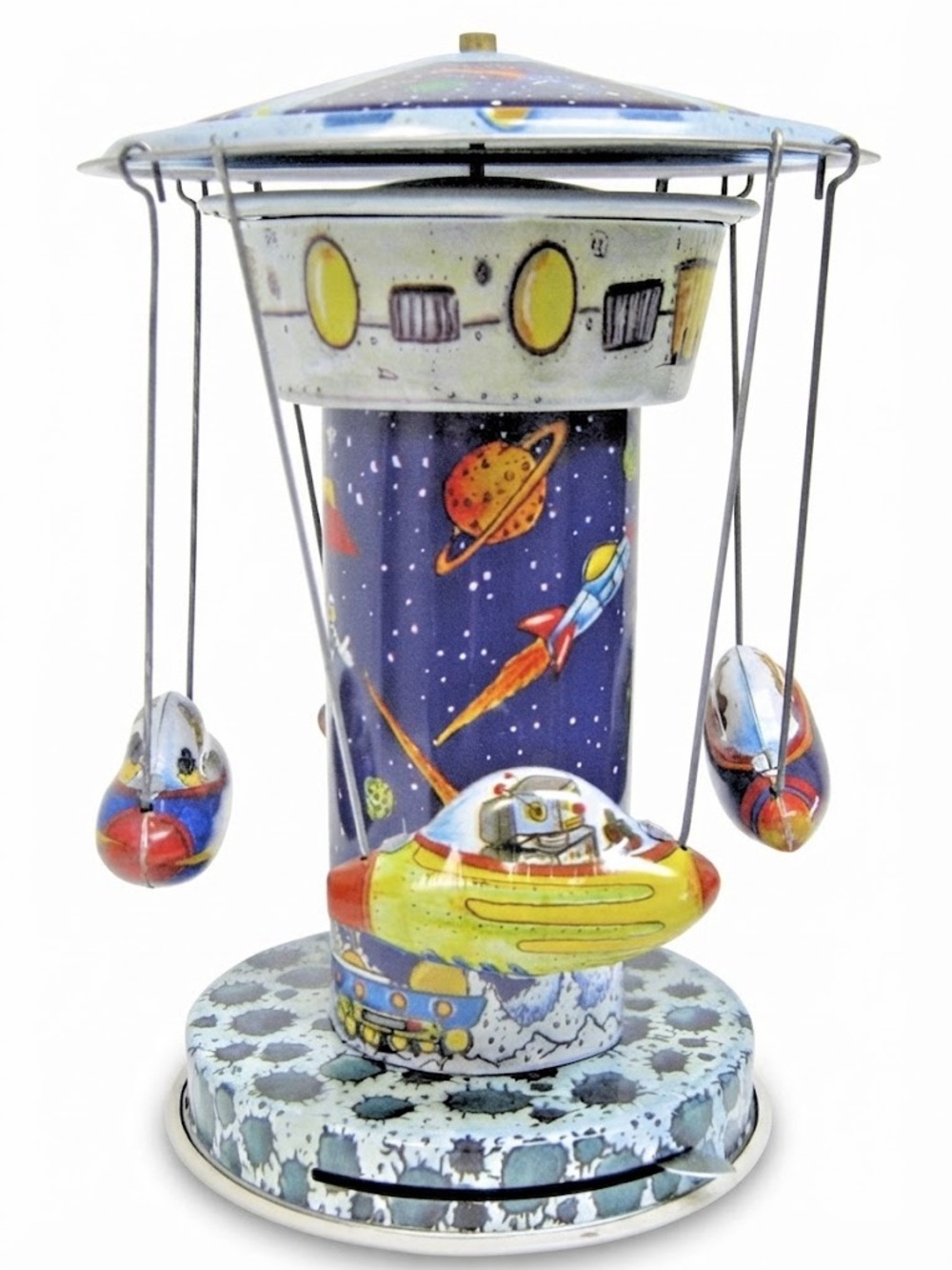 SCHYLLING Vintage Space Carousel Kids Toy - Blue and Multicolor